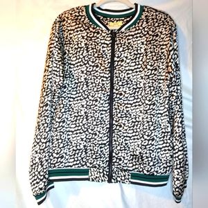 Kori Leopard Print Satin Jacket, Medium